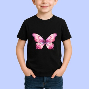 Tricou Fluture roz pastel cu detalii fine si feminine Copii | Dama | Barbat Barbat - Img 6