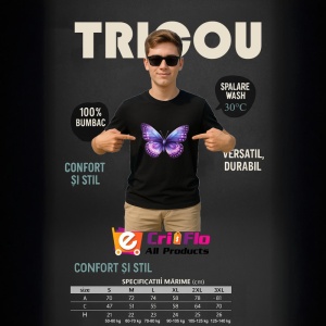 Tricou Fluture violet deschis cu margini mov intense Copii | Dama | Barbat Barbat - Img 18