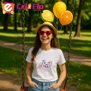 Tricou Fluturi mici pe crengute cu flori roz fundal eteric Copii | Dama | Barbat Barbat - Img 10