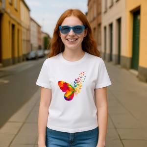 Tricou Fluturi Multicolor - Copii | Dama | Barbat