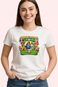 Tricou Fotbalul E Sportul Rege Design Colorat V1, din bumbac 100% , tricou alb pentru Copii | Dama | Barbat - Img 2