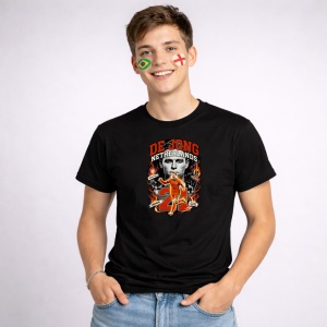 Tricou Frenkie De Jong Netherlands World Cup Fifa 2026, din bumbac 100%, tricou negru, Copii | Dama | Barbat - Img 3