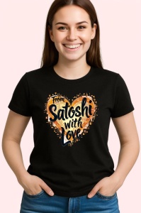 Tricou From satoshi with love, de la satoshi cu dragoste, Copii | Dama | Barbat , tricou negru