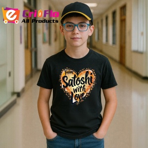 Tricou From satoshi with love, de la satoshi cu dragoste, Copii | Dama | Barbat , tricou negru - Img 5