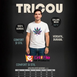 Tricou Frunza decorativa multicolora cu margini fine Copii | Dama | Barbat - Img 7
