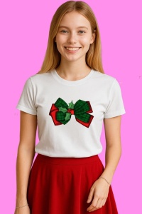 Tricou Funda Carouri Rosu Verde, din bumbac 100%, tricou alb, Copii | Dama | Barbat - Img 3