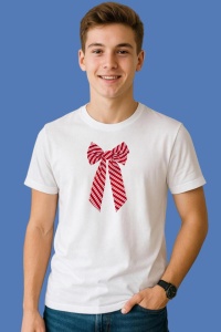 Tricou Funda Dungi Rosii Si Albe, din bumbac 100%, tricou alb, Copii | Dama | Barbat - Img 3