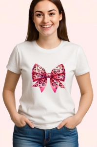 Tricou Fundita roz intens cu imprimeu leopard stil modern glam Copii | Dama | Barbat Barbat - Img 3