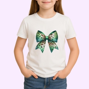 Tricou Fundita verde menta cu imprimeu leopard si accente aurii Copii | Dama | Barbat Barbat - Img 4