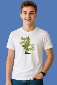 Tricou Funny Grinch Bad Bitch Ass Fat, din bumbac 100%, tricou alb, Copii | Dama | Barbat - Img 3
