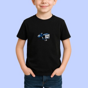 Tricou Game On Fotbalist In Actiune Albastru, din bumbac 100%, tricou negru Copii | Dama | Barbat - Img 2