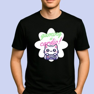 Tricou Gaming = cardio Negru, Copii | Dama | Barbat