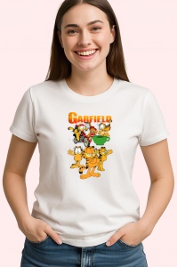 Tricou Garfield pisica lenesa si comica adoratoare de lasagna, Copii | Dama | Barbat - Img 4