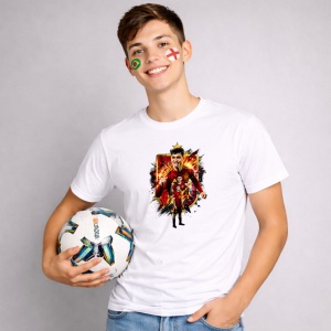 Tricou Gavi Spain World Cup Fifa 2026, din bumbac 100%, tricou alb, Copii | Dama | Barbat - Img 3