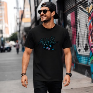 Tricou Ghete Sport Hi Top Graffiti Script Urban Street Fashion, din bumbac 100%, tricou negru, Copii | Dama | Barbat - Img 5