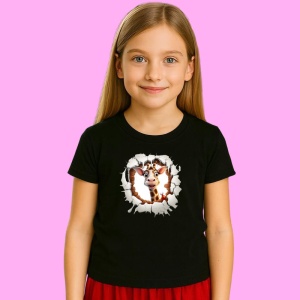 Tricou Girafa Cu Fundal Alb Si Privire Dulce Craciun, din bumbac 100% Copii | Dama | Barbat