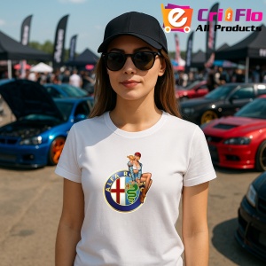 Tricou Girl Cu Logo Alfa Romeo 3 | Unisex Dama si Barbat - Img 3