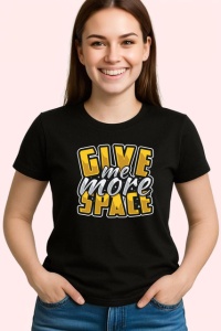 Tricou Give Me More Space Astronaut Amuzant, din bumbac 100%, tricou negru Copii | Dama | Barbat - Img 3