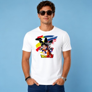 Tricou Goku Dragon Ball Z Luptator Anime Urban Graffiti, din bumbac 100% Copii | Dama | Barbat - Img 2