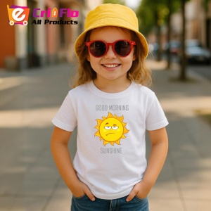 Tricou Good Morning Sunshine Soare Amuzant Zambitor, din bumbac 100% , tricou alb pentru Copii | Dama | Barbat - Img 5