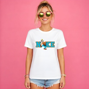 Tricou Goofy Catelul Sportiv Albastru Maro Urban Typography Design, din bumbac 100% Copii | Dama | Barbat - Img 3