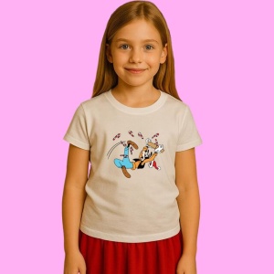 Tricou Goofy Si Mickey Saluta Craciun, din bumbac 100%, tricou alb, Copii | Dama | Barbat - Img 2