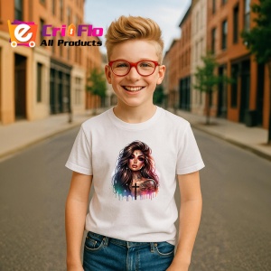 Tricou gothic tattoo girl cross chest, fata gotica tatuata cu cruce pe piept, Copii | Dama | Barbat - Img 8
