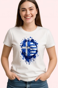 Tricou Greece Steag Splash Art, Copii | Dama | Barbat