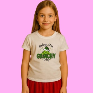 Tricou Green Christmas Feeling Extra Grinchy Today, din bumbac 100%, tricou alb, Copii | Dama | Barbat - Img 2