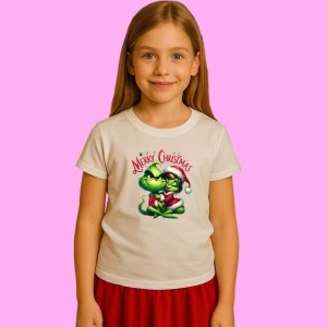 Tricou Grinch Si Cindy Lou Merry Christmas, din bumbac 100%, tricou alb, Copii | Dama | Barbat - Img 2