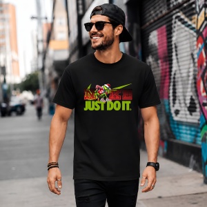 Tricou Grinch Stil Urban Rosu Verde Streetwear Craciun Design, din bumbac 100%, tricou negru, Copii | Dama | Barbat - Img 5