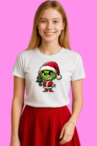 Tricou Grinch Zambet Strengar Costum Rosu, din bumbac 100%, tricou alb, Copii | Dama | Barbat - Img 3