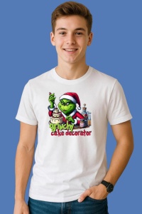 Tricou Grinchy Cake Decorator Grinch Christmas Baker, din bumbac 100%, tricou alb, Copii | Dama | Barbat - Img 2
