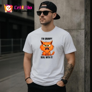 Tricou grumpy cat deal with it pisica nervoasa mesaj comic, Copii | Dama | Barbat - Img 4