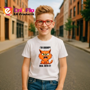 Tricou grumpy cat deal with it pisica nervoasa mesaj comic, Copii | Dama | Barbat - Img 7