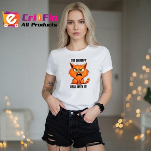 Tricou grumpy cat deal with it pisica nervoasa mesaj comic, Copii | Dama | Barbat - Img 10