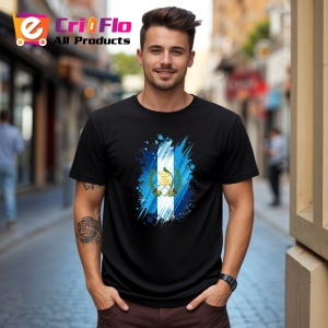 Tricou Guatemala Steag Splash Art, Copii | Dama | Barbat, culoare negru