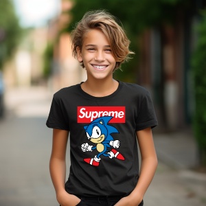 Tricou haios personalizat pentru copii cu Sonic Super Rapid - Img 2