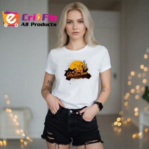 Tricou Halloween Logo, din bumbac 100%, tricou alb, Dama | Barbat - Img 5