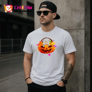Tricou Halloween Pumpkin Cat, din bumbac 100%, tricou alb, Dama | Barbat