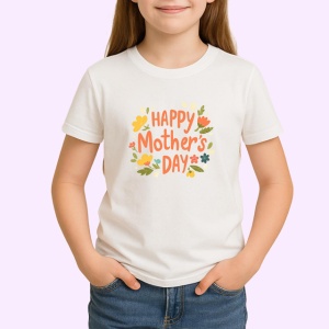 Tricou Happy Mothers Day Flori Galbene V2, din bumbac 100% , tricou alb pentru Copii | Dama | Barbat - Img 2