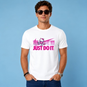 Tricou Hello Kitty Pink Aesthetic Street Fashion Girl Power, din bumbac 100% Copii | Dama | Barbat - Img 3