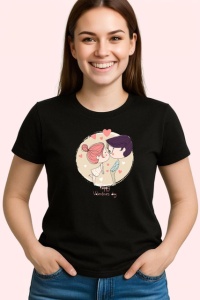 Tricou Hmmm Valentines Day Cuplu Amuzant, din bumbac 100%, tricou negru Copii | Dama | Barbat - Img 3