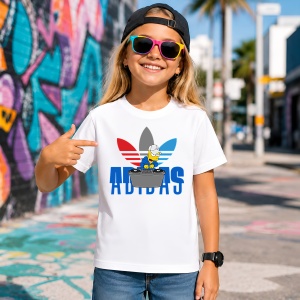 Tricou Homer Simpson Dj Spinning Records Urban Blue Music Vibe, din bumbac 100% Copii | Dama | Barbat - Img 4