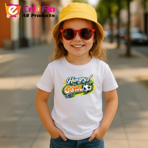 Tricou Hungry For Goal Minge Fotbal Design Dinamic V1, din bumbac 100% , tricou alb pentru Copii | Dama | Barbat - Img 5