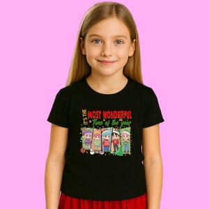 Tricou Huntrix K Pop Hunters Demon Colaj Most Wonderful Time Illustration, din bumbac 100%, tricou negru, Copii | Dama | Barbat - Img 2
