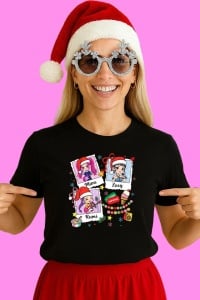 Tricou Huntrix K Pop Hunters Demon Colaj Personaje Mira Zoey Rumi, din bumbac 100%, tricou negru, Copii | Dama | Barbat - Img 3
