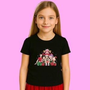 Tricou Huntrix K Pop Hunters Demon Familie Copii Adulti Poza Grup, din bumbac 100%, tricou negru, Copii | Dama | Barbat