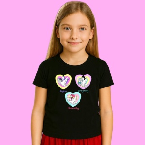 Tricou Huntrix K Pop Hunters Demon Inimioare Personaje Ilustrate, din bumbac 100%, tricou negru, Copii | Dama | Barbat - Img 2