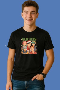 Tricou Huntrix K Pop Hunters Demon Saiyaboys Grup Baieti Design Artistic, din bumbac 100%, tricou negru, Copii | Dama | Barbat - Img 3